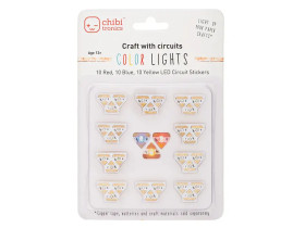 Chibitronics Circuit Stickers LED MegaPack (30 stickers) - Red, Yellow &amp; Blue