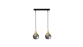 Lampa Wisząca Nowoczesna 2Xe27 Lacrima Smoky/Gold