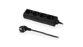 Przedłużacz Elektryczny Listwa Zasilająca Na 4 Gniazda 2P+Z Czarna 3M Eco...