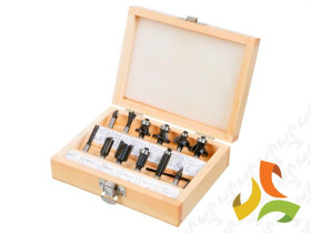 Zestaw narzędzi frez widiowy do drewna 12 szt. trzpień 8mm 60H010 VERTO