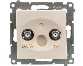 Simon 54 Gniazdo TV-DATA typ F 5-1000 MHz krem DAD1.01/41