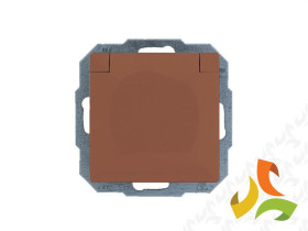 PERŁA Gniazdo pojedyncze z klapką miedź metalik PT-16PH ABEX