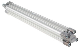 Siłownik pneumatyczny z tłoczyskiem SMC Dwustronne działanie Action CP96 546 mm Poduszka powietrzna CP96SDB32-400C