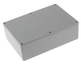 Obudowa Aluminium odlewane szerokość zew. 120,9 mm długość zew. 171,9 mm wys. zew. 55 mm RS PRO Szary