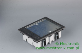 Puszka podłogowa (floorbox) na 6 modułów 45x45 w systemie mosaic, szary grafi