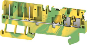 Terminal block, push-in connection, 1.5 mm², 4 pole, 17.5 A, 6 kV, green/yellow, 2675760000