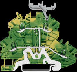 2000-2237 Double-deck conductor terminal up to 1 mm², green/yellow