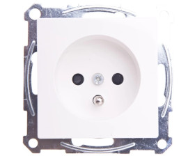 Merten System M Gniazdo pojedyncze z/u 16A IP20 z przesłonami biel polarna MTN2500-0319