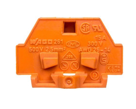 Złączka szynowa 2-przewodowa 2,5mm2 pomarańczowa 261-306 /50szt./