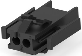 Socket housing, 2 pole, pitch 4.2 mm, straight, black, 1-640507-0