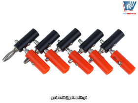 Zestaw 10 sztuk wtyków banan 4mm z gniazdem