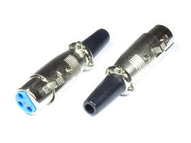 Gniazdo mikrofonowe XLR skręcane niklowane