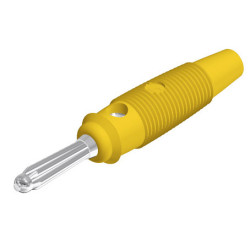 Wtyk izolowany 4mm z otworem 4mm, lutowany 30A, żółty Buela 30