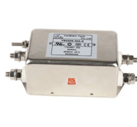 Filtr sieciowy 3A @ 40°C 1-fazowy 2.2MΩ 115/250 V AC 50/60Hz 2*2,5 mH RS PRO Montaż w obudowie