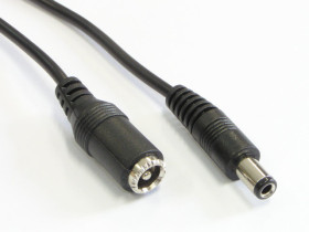 Przedłużacz DC 2.1/5.5 z przewodem 1m