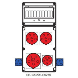 Rozdzielnica 5x63A 2x5x32 1x5x16A 2x3x16A INA=63A IP54 SB-109205-S0240-54