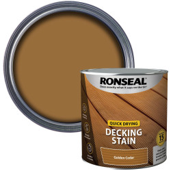 Ronseal 39074 Quick Drying Decking Stain Golden Cedar 2.5 litre