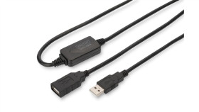 Kabel Przedłużający Usb 2.0 Highspeed Typ Usb A/Usb A M/Ż Aktywny Czarny 15M...