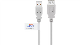 Przedłużacz Usb 2.0 Hi-Speed Z Certyfikatem Usb, Szary - Długość Kabla 5 M