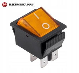 PRZEŁĄCZNIK POMARAŃCZOWY Z PODŚWIETLENIEM 16A 250V KCD4 31x26mm