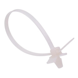 4.8mm x 200mm Natural Wing Push Mount Cable Tie - Pack of 100