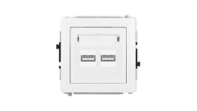 Deco Mechanizm Ładowarki Usb Podwójnej, 5V, 3.1A, Biały Mat 25Dcusb-6