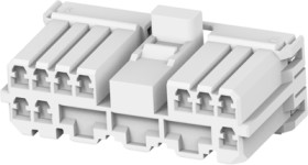 Socket, unequipped, 13 pole, straight, 2 rows, white, 85111-1