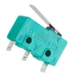 Przełącznik krańcowy z dźwignią 17mm 5A mały