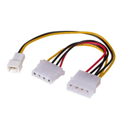 Adapter z kablem Akyga AK-CA-35 Molex (m) / 3 pin 12V (m) / Molex (f) 2x 15cm