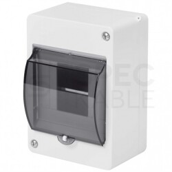 Rozdzielnica natynkowa MINI S-4 1x4 moduły IP30 95x140x83mm drzwi transparentne dymne Elektro-Plast