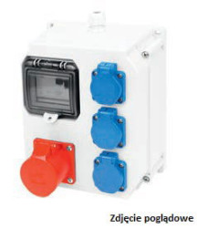 Rozdzielnica budowlana RB 4M gniazda 1x16A/5 3x250V IP54 MIKOŁAJKI 9013125W PCE