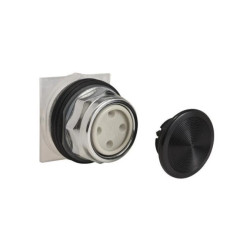 Przycisk grzybkowy, Harmony 9001K, Ø35, czarny, 2 pozycyjny, metalowy, 9001KR4B