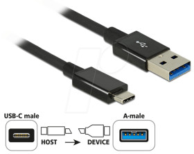 83983 USB3.1 Gen2 USB Typ-C ma.&gt;Typ-A ma. 1.0m bl.