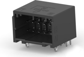 Pin header, 12 pole, pitch 2.5 mm, angled, black, 1-1871673-6