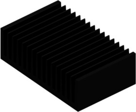 Extruded heatsink, (L x W x H) 100 x 160 x 50 mm, 1.25 to 0.55 K/W, black anodized, 10019941