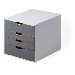 Durable 760427 VARICOLOR Desk drawer box Grey A4 C4 Folio Letter 4 drawers