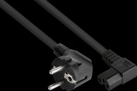 SK0151-S005 Safety plug type E+F (90° angled), to socket C15, 0.5m