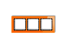 DECO Ramka 3 potrójna uniwersalna - efekt szkła (ramka: pomarańczowa: spód: czarny) pomarańczowy 13-12-DRS-3 KARLIK