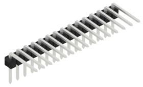 Pin header, 15 pole, pitch 2.54 mm, angled, black, SL310115Z