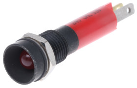 Lampka kontrolna do montażu panelowego 24V, czerwona 8mm LED Czarny Końcówka lutownicza CML Innovative Technologies