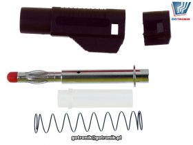 Wtyk banan 4mm prosty bezpieczny czarny Amass 25.450.2