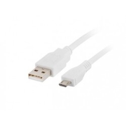 Przewód USB microUSB 1,8m biały