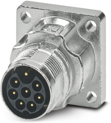 Surface-mounting plug, M17, 8 pole, crimp connection, standard/ONECLICK quick locking system, straight, 1628912