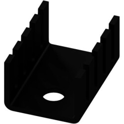 Finger shaped heatsink, (L x W x H) 19.5 x 13.5 x 9.5 mm, 24 K/W, black anodized, FK 231 SA 220