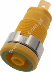 SEB 2610 F4.8 GE-GN Gniazdo bezp. 4mm, konektor 4,8mm, 25A, żółto-zielony, Hirschmann, 972355188, SEB2610F4.8GEGN