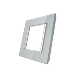 Livolo POJEDYNCZA SREBRNA METALIZOWNA RAMKA SZKLANA 80mm GPF-1-64