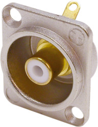 RCA chassis socket, Cincheinbaubuchse, 10 A, löten, NF2D-9