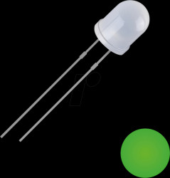 2111O163 LED, 3 mm wired, green, 2500 mcd, 30°