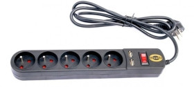 Listwa zasilająca przeciwprzepięciowa Orvaldi ORV5 3m z ładowarka USB 2.0 AP5U-3m