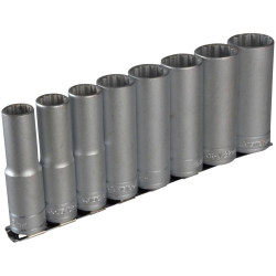 Teng M1207 Socket Clip Rail Set of 8 Metric 1/2in Drive